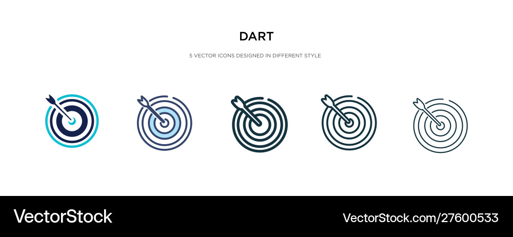 Dart icon in different style two colored Dart icon in different style two colored vector image