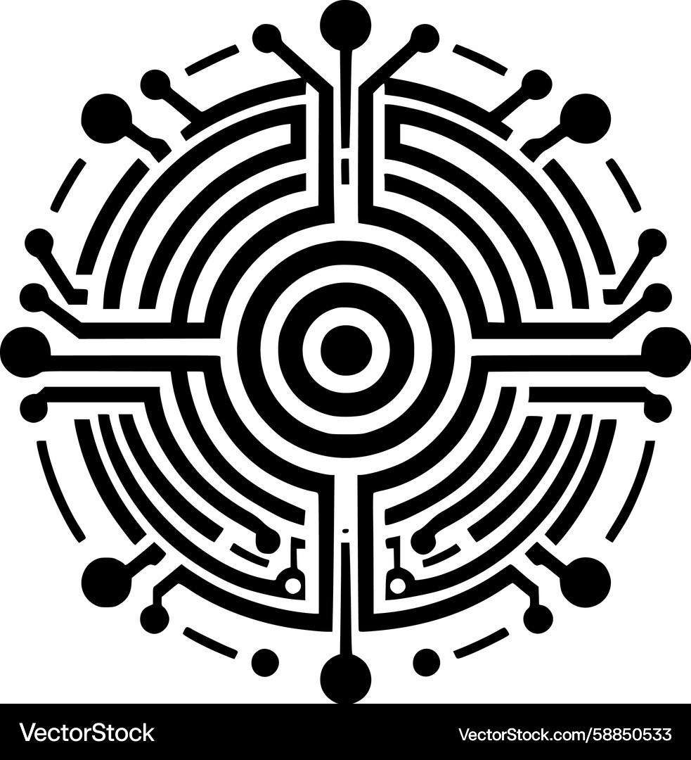 Dynamic Circuit Network Icon Vector Image