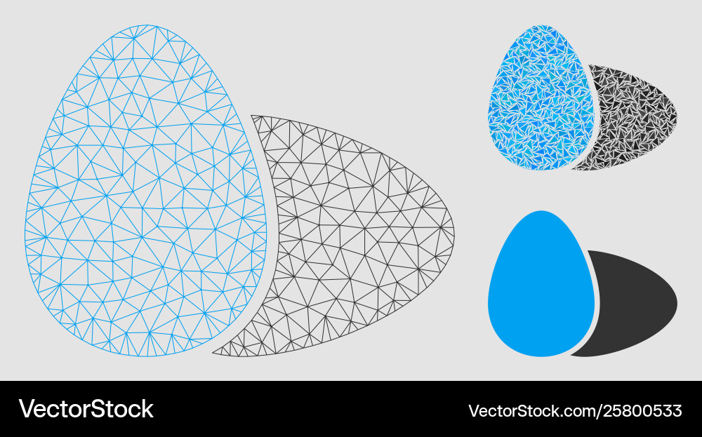 Eggs mesh wire frame model and triangle Vector Image
