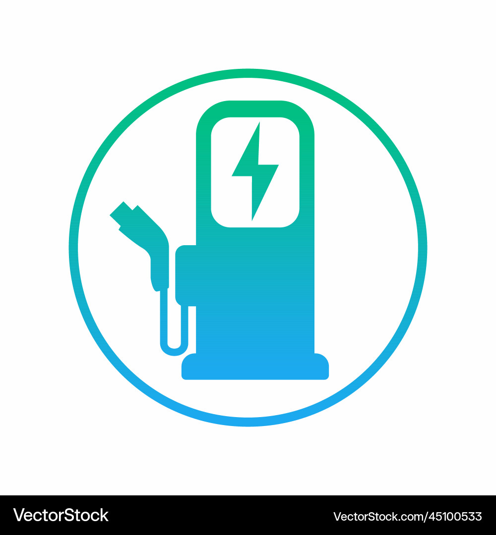 Electric Vehicle Charging Station Icon Vector Image