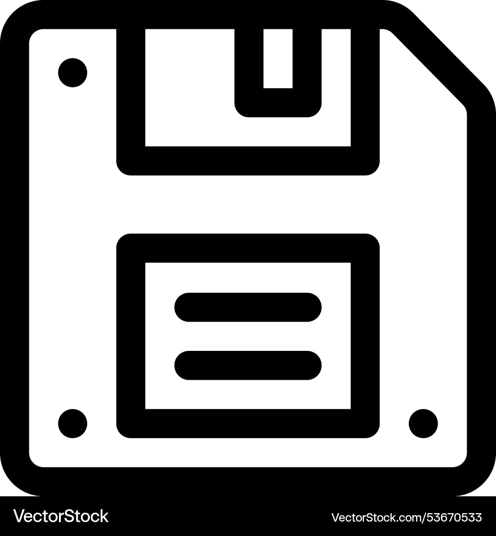Floppy disk icon thin linear style design Floppy disk icon thin linear style design vector image