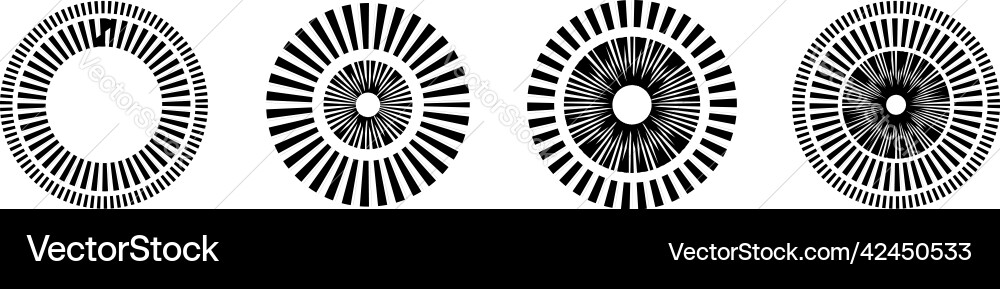 Geometric circle element with dashed lines Vector Image