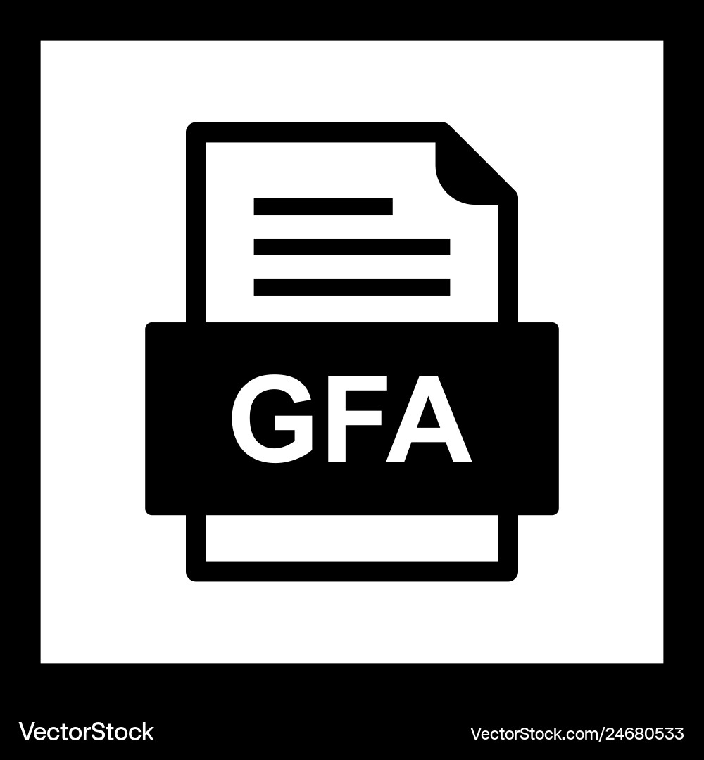 Gfa file document icon Vector Image