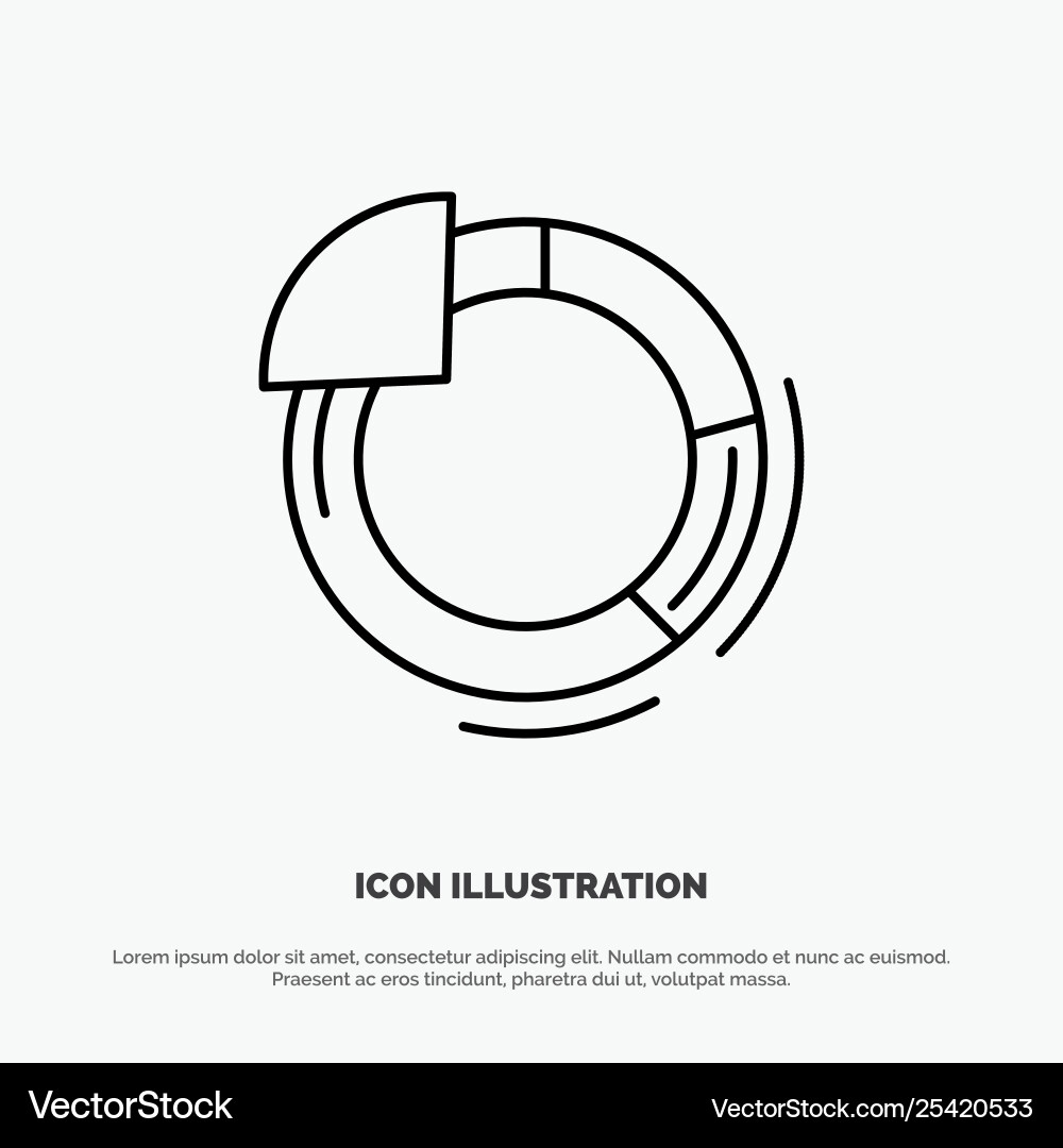 Graph circle pie chart line icon Vector Image