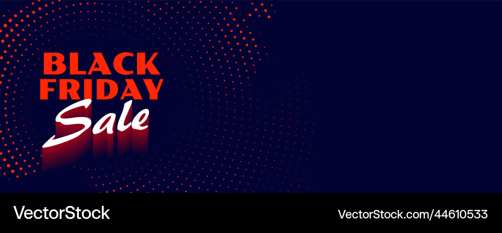 Halftone style black friday sale banner Vector Image