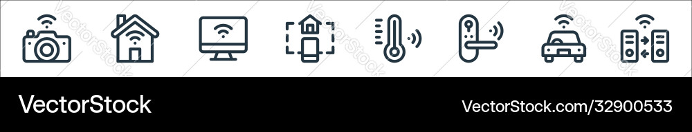 Internet things line icons linear set quality Internet things line icons linear set quality vector image