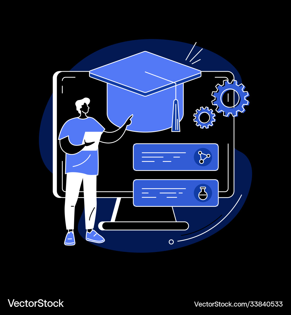 Learning management system abstract concept Learning management system abstract concept vector image