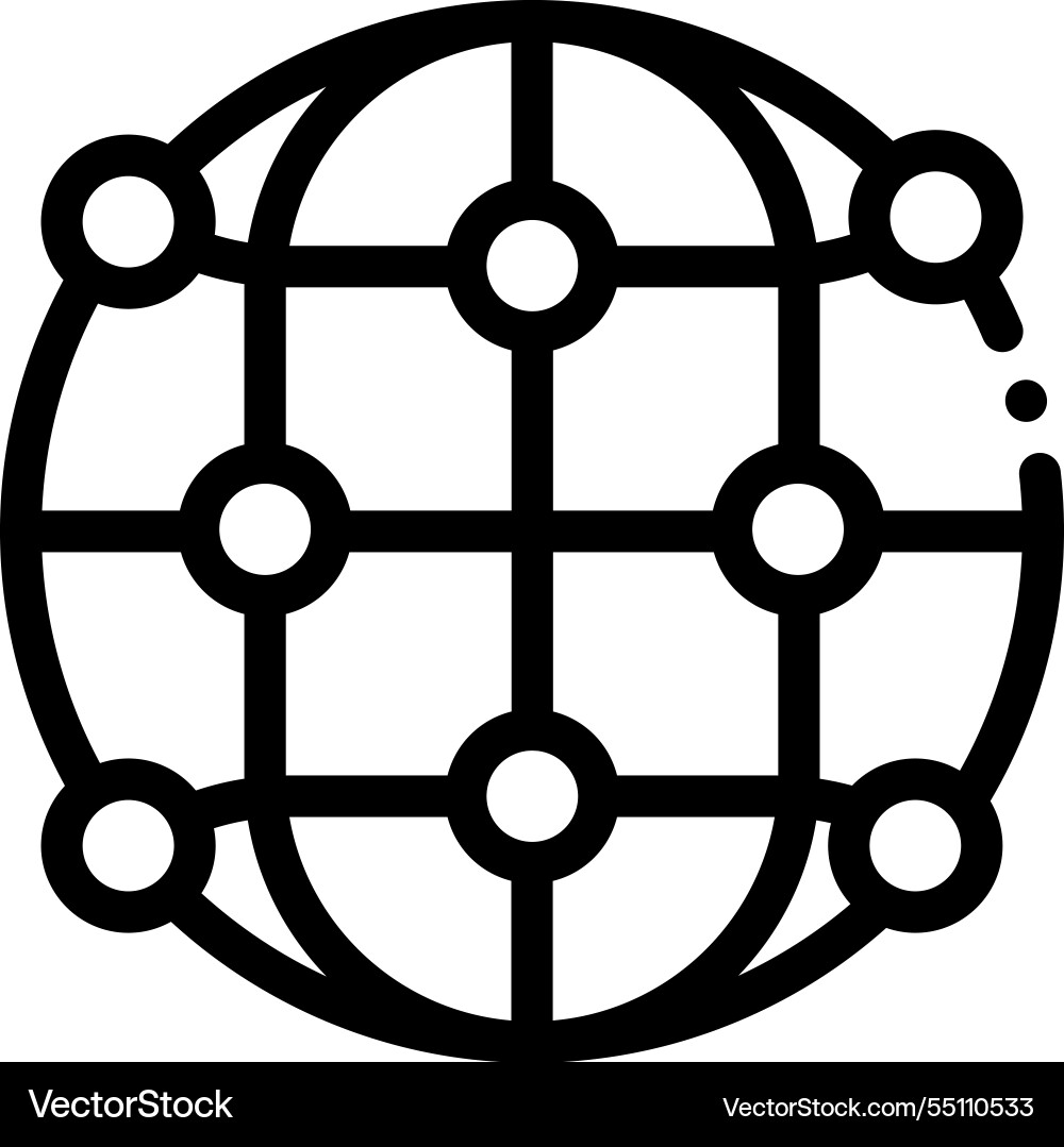 Networking icon thin linear style design isolated Networking icon thin linear style design isolated vector image