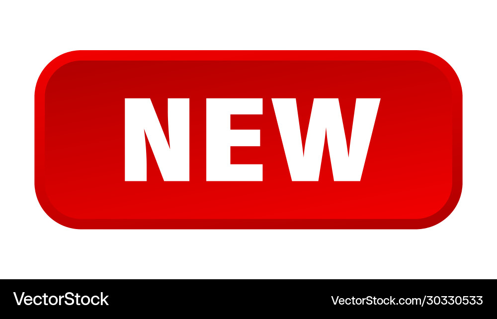 New button square 3d push vector image