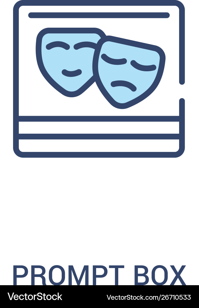 Prompt box concept 2 colored icon simple line vector image