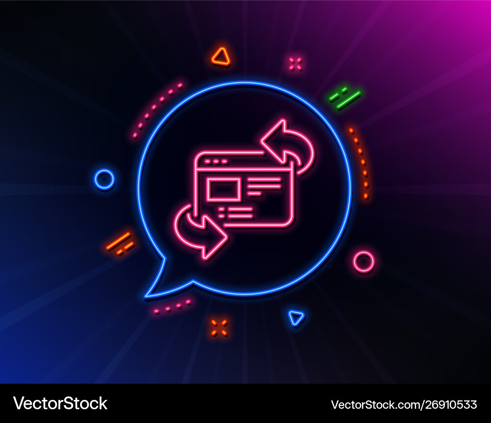 Refresh website line icon update web page sign vector image