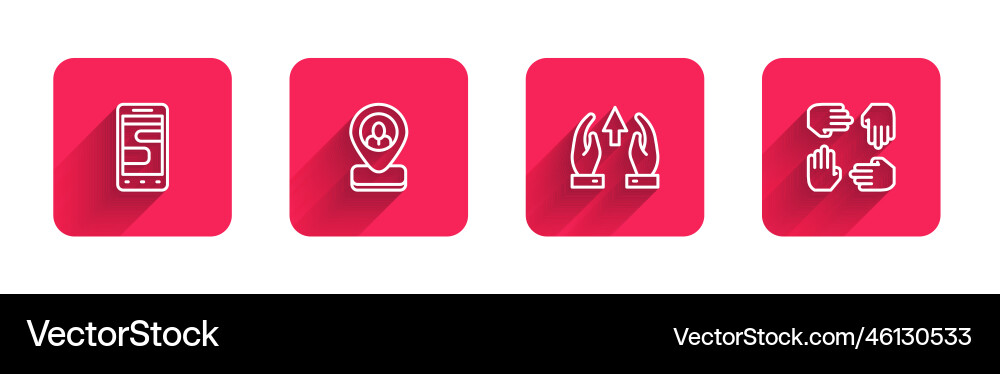 Set line chat messages on phone worker location vector image