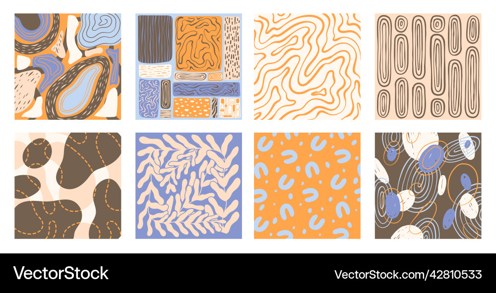 Set of patterns hand drawn various shapes Set of patterns hand drawn various shapes vector image