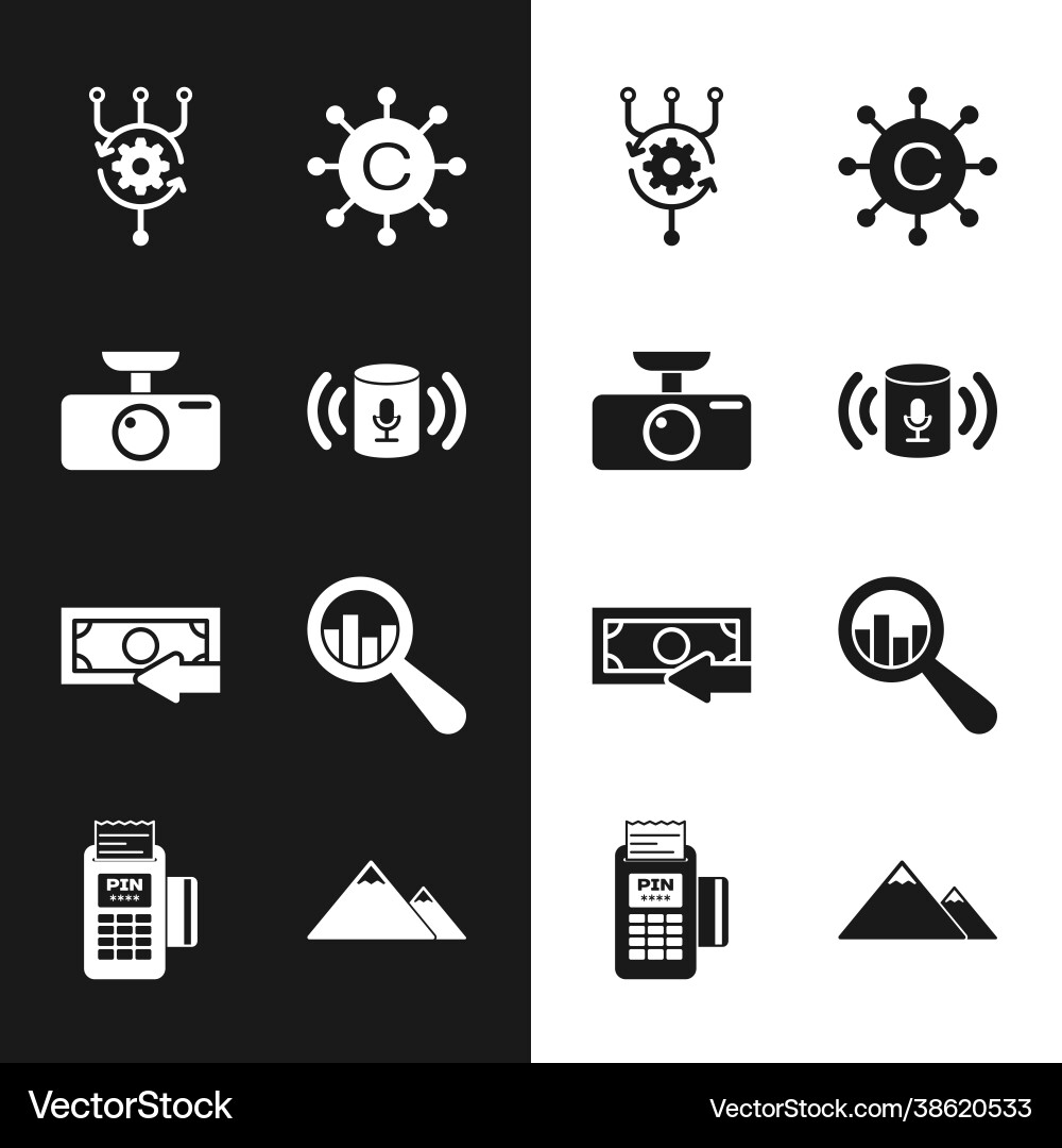 Set voice assistant car dvr algorithm Vector Image