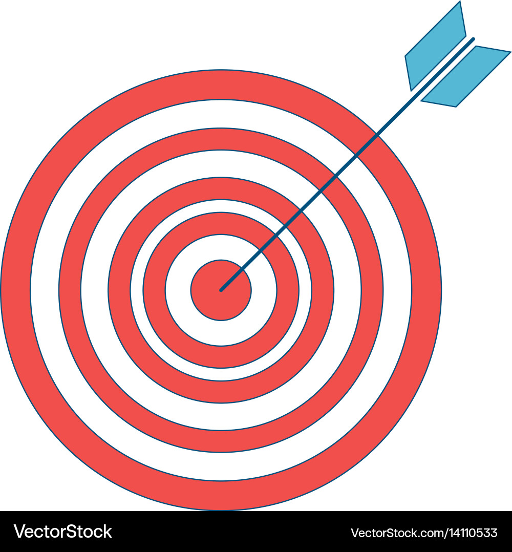 Target with arrow isolated icon vector image