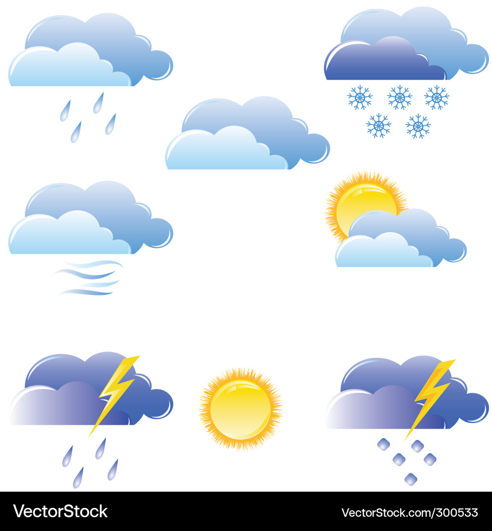 Weather Icon Set Vector Image
