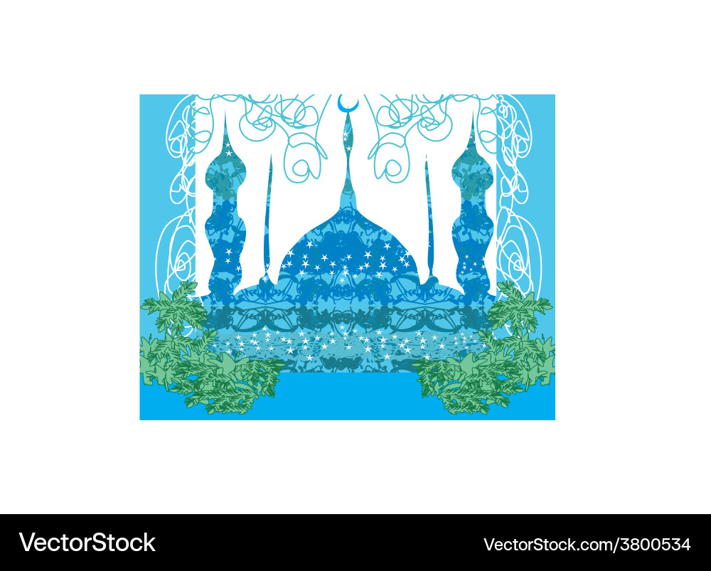 Artistic pattern background with mosque vector image