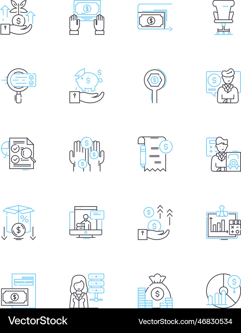 Autonomous computing linear icons set automation Autonomous computing linear icons set automation Vector Image