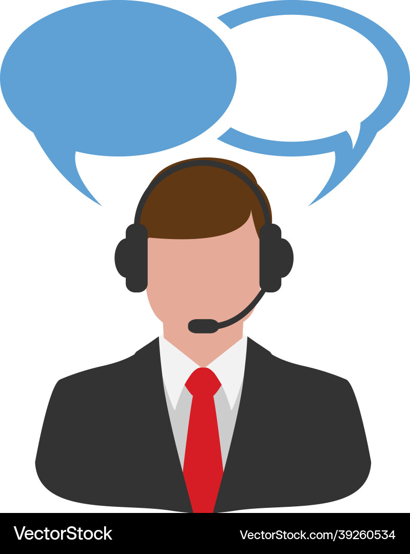 Call Center Support Operator vector image