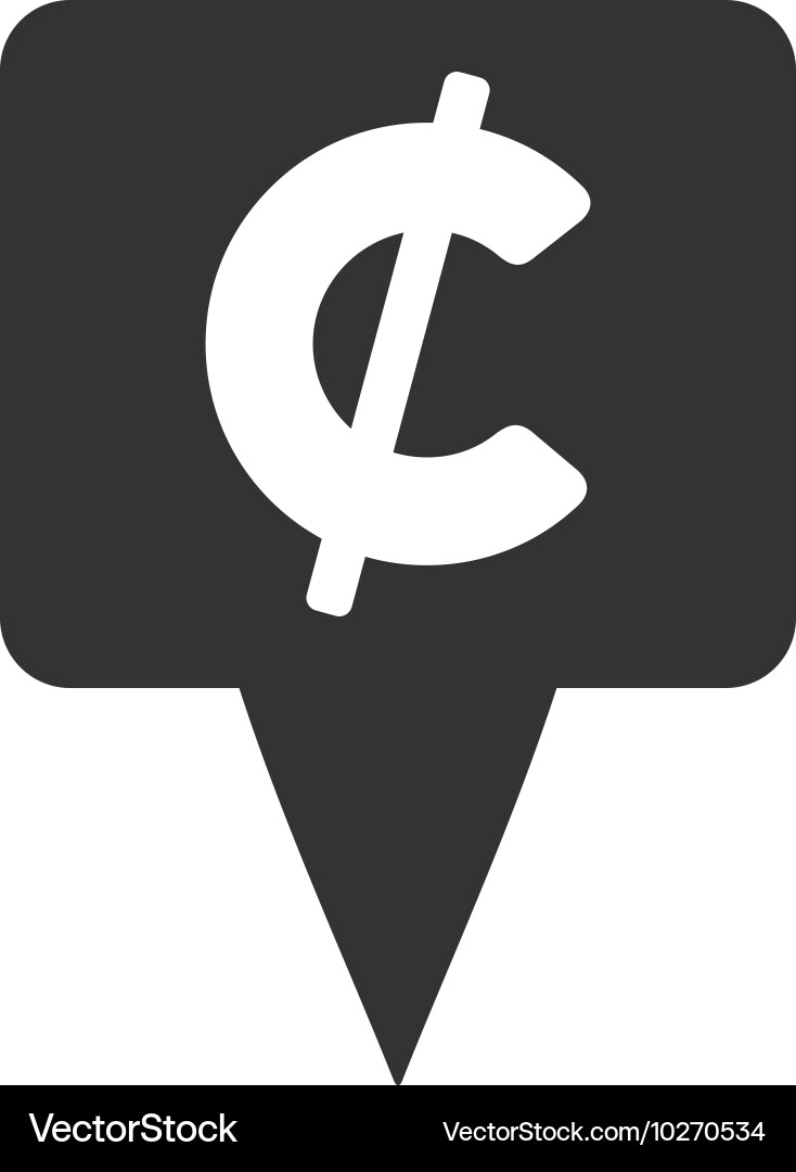 Cent map pointer flat icon Vector Image