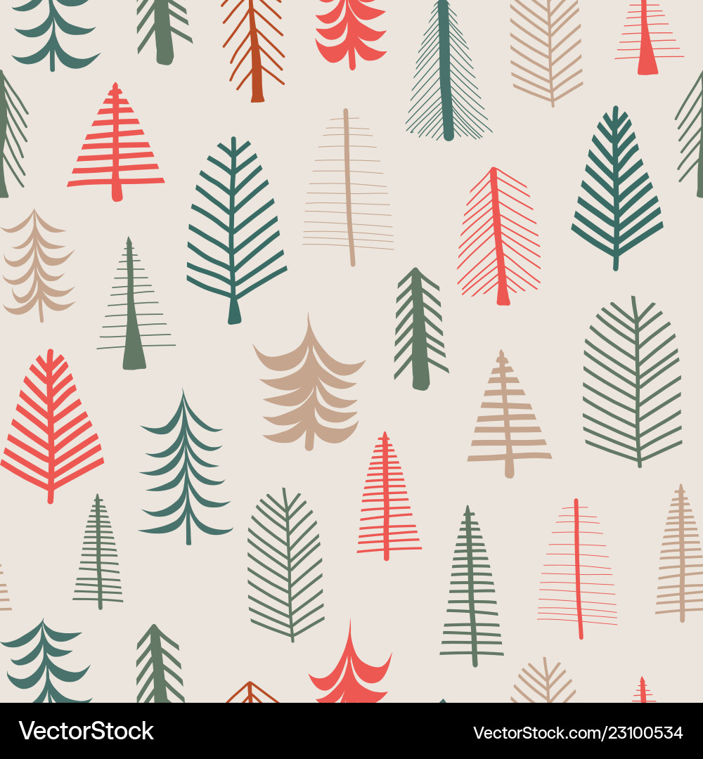 Christmas tree background seamless pattern Christmas tree background seamless pattern vector image