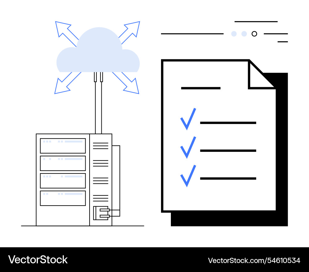 Cloud computing and data management concept Cloud computing and data management concept vector image