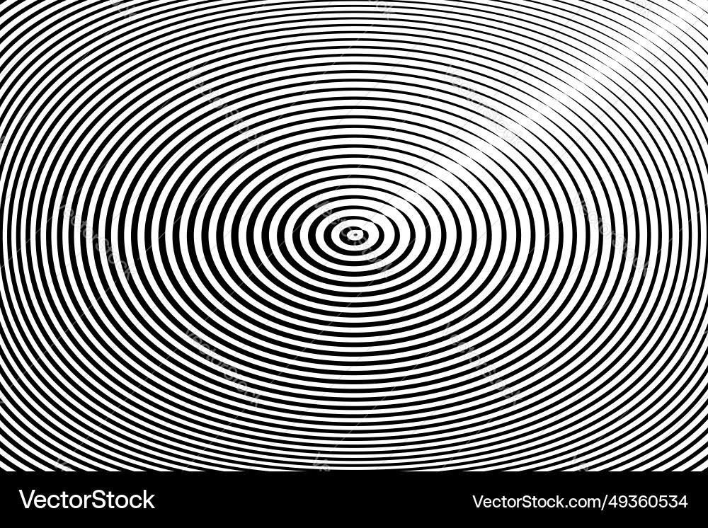 Concentric oval lines pattern vector image