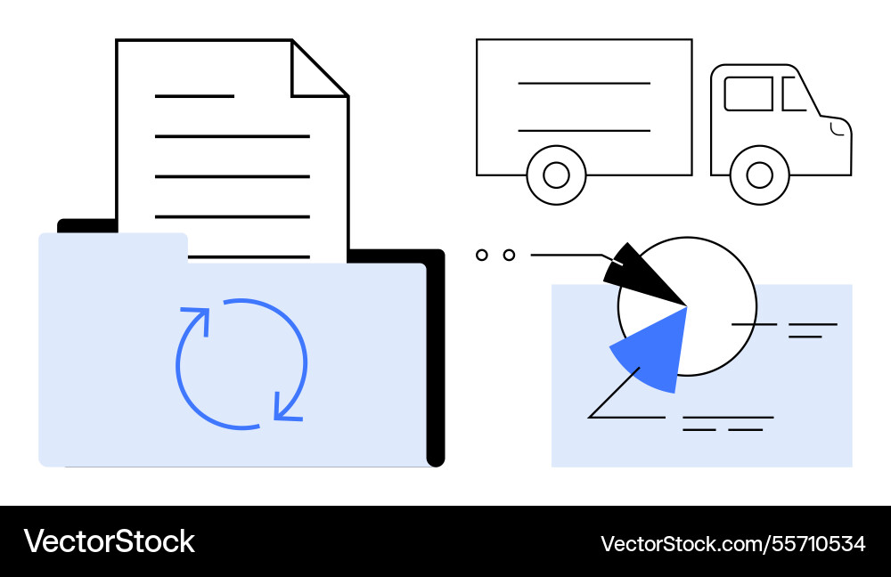 Document management with delivery and analytics Document management with delivery and analytics vector image