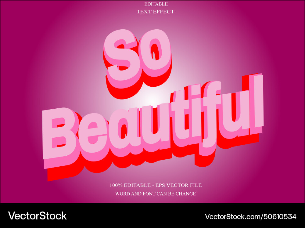 Editable text effect emboss style Vector Image