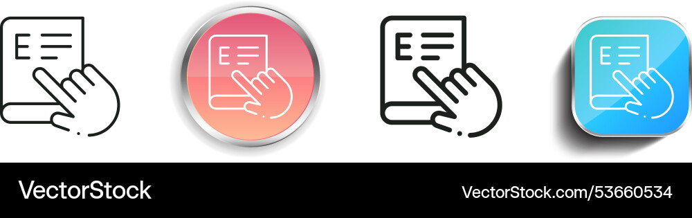 Elearning icon thin linear regular and button vector image