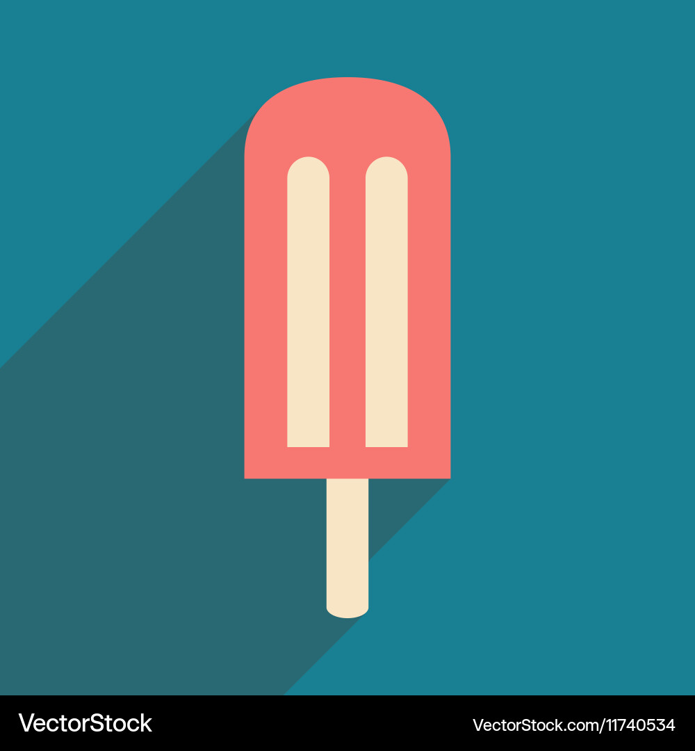 Flat with shadow icon and mobile application ice Vector Image