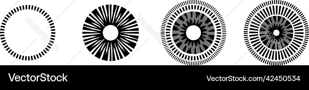 Geometric circle element with dashed lines Vector Image