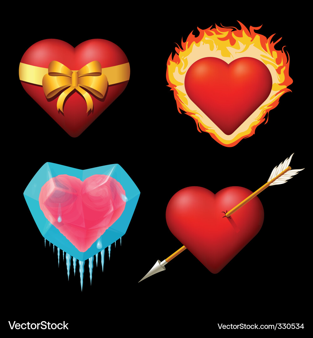 Heart Symbol Collection Vector Image