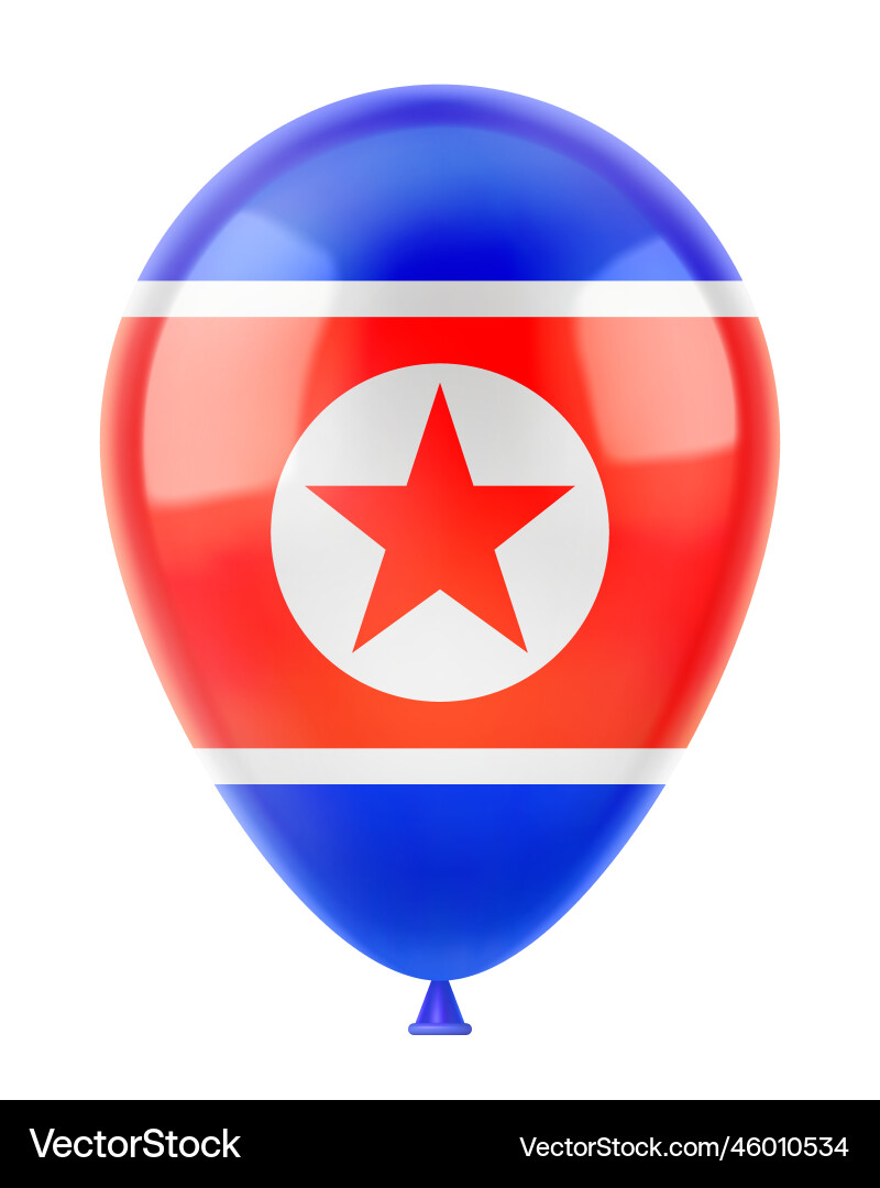 Helium balloon with the flag of north korea Helium balloon with the flag of north korea vector image