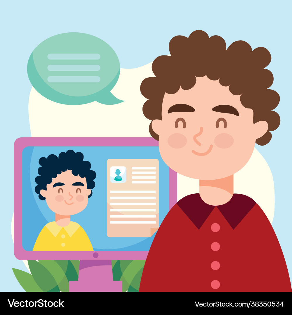 Man with bubble and cv Vector Image