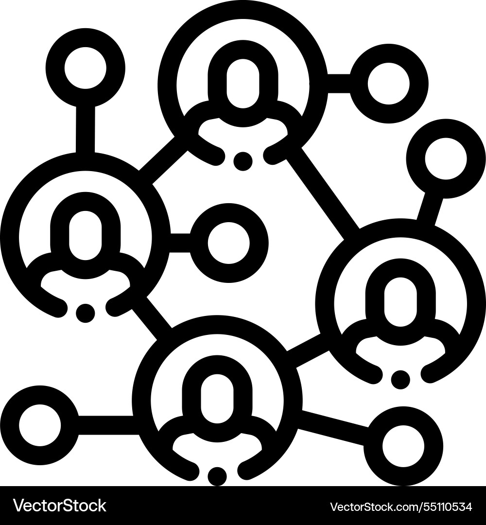Networking icon thin linear style design isolated Networking icon thin linear style design isolated vector image