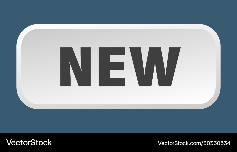 New button square 3d push vector image