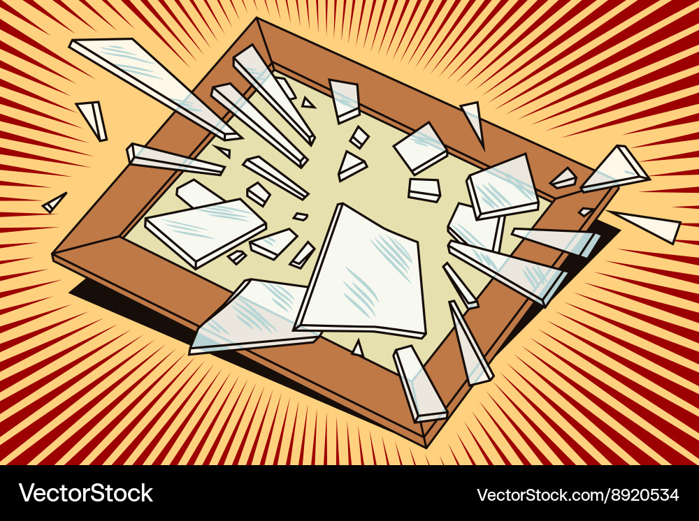 Object in retro style broken frame vector image