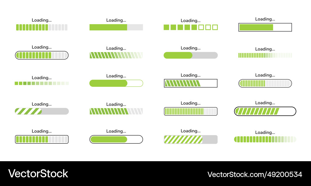 Progress loading bar icons or load sign Progress loading bar icons or load sign vector image