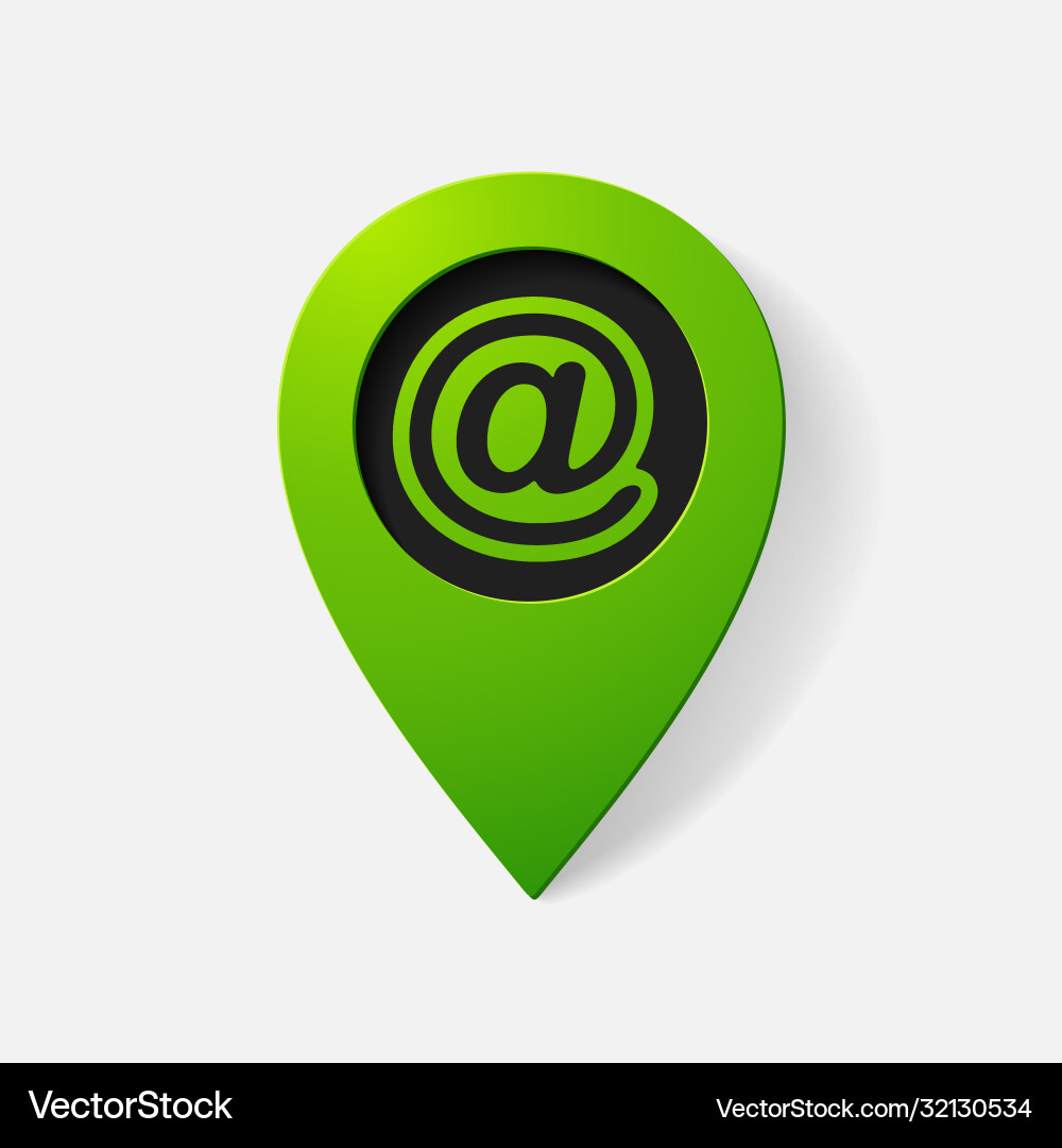 Realistic color pointer e mail sign Vector Image