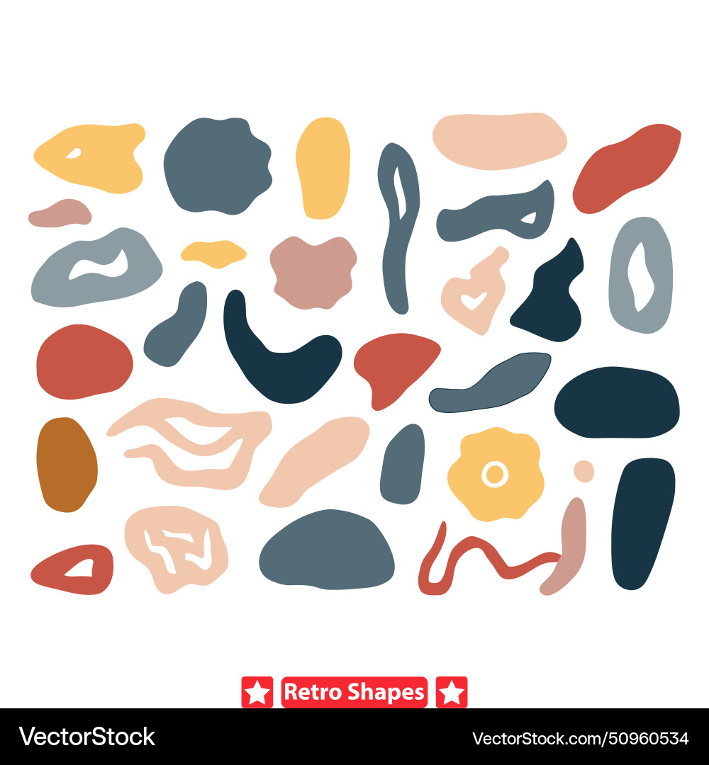 Retro euphoria vibrant blob shapes for designers Retro euphoria vibrant blob shapes for designers vector image