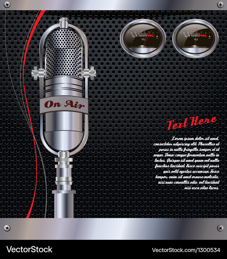 Retro Microphone Background vector image
