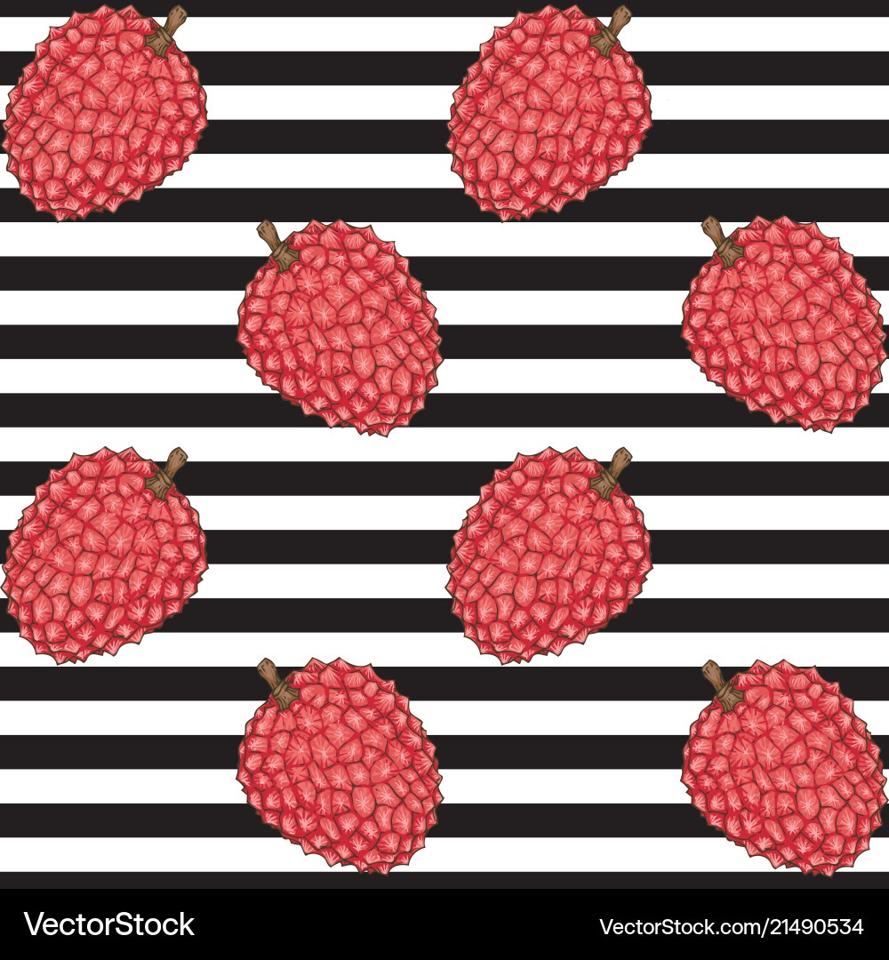 Seamless pattern with red lychee Seamless pattern with red lychee vector image