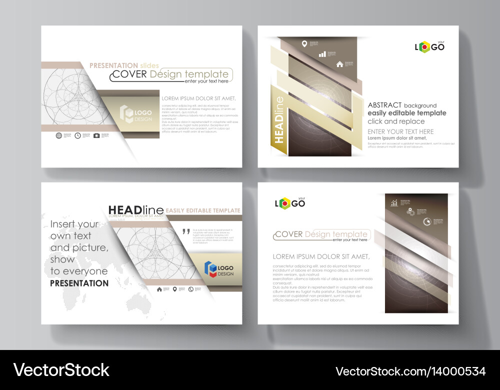Set of business templates for presentation slides Vector Image