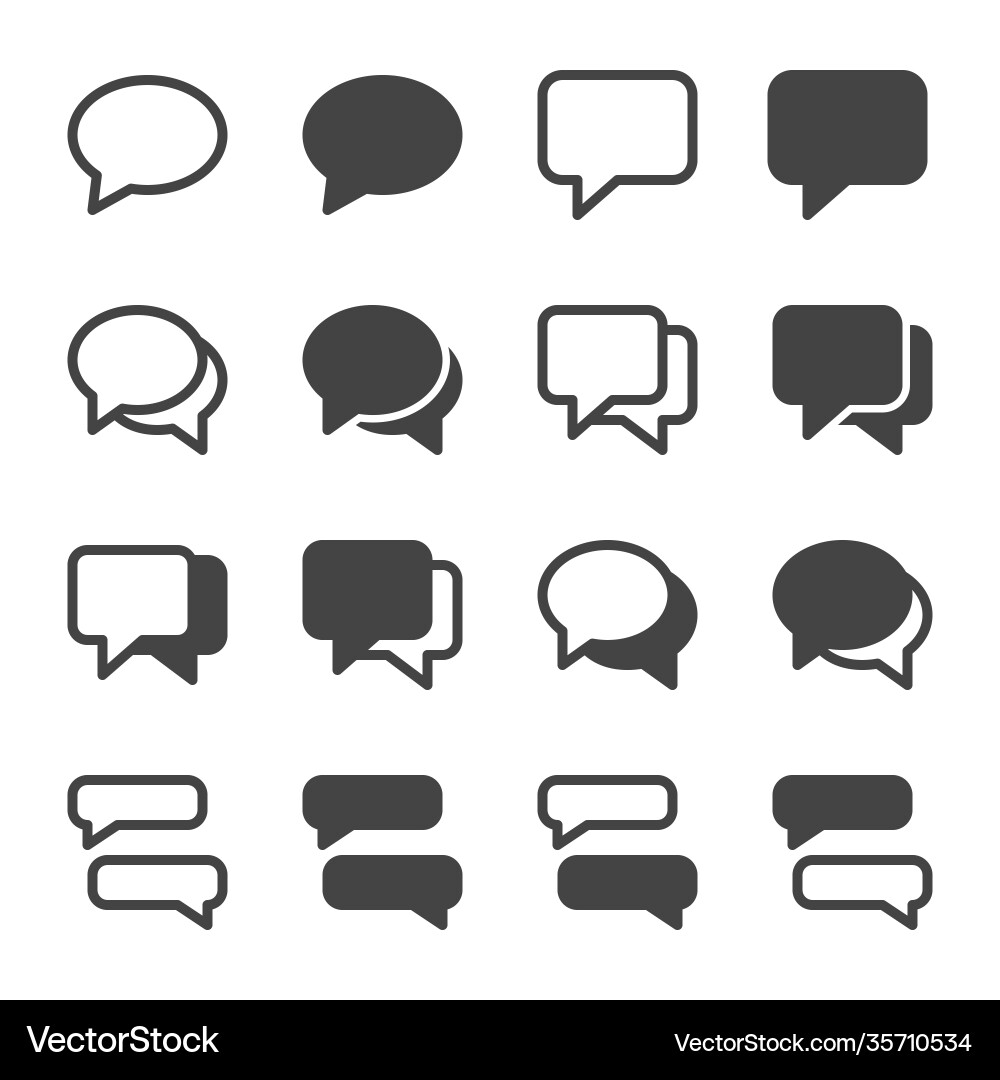 Speech bubble icon set vector image