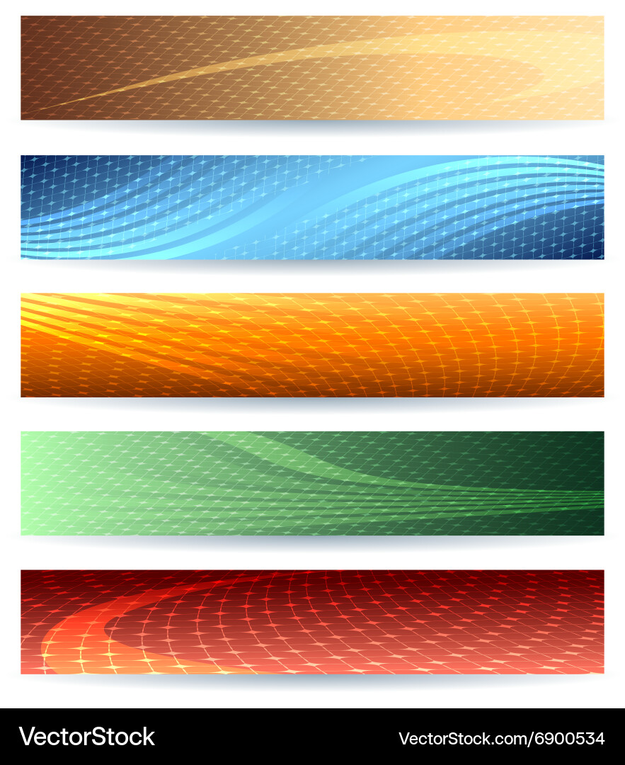 Wavy Abstract Header Set vector image