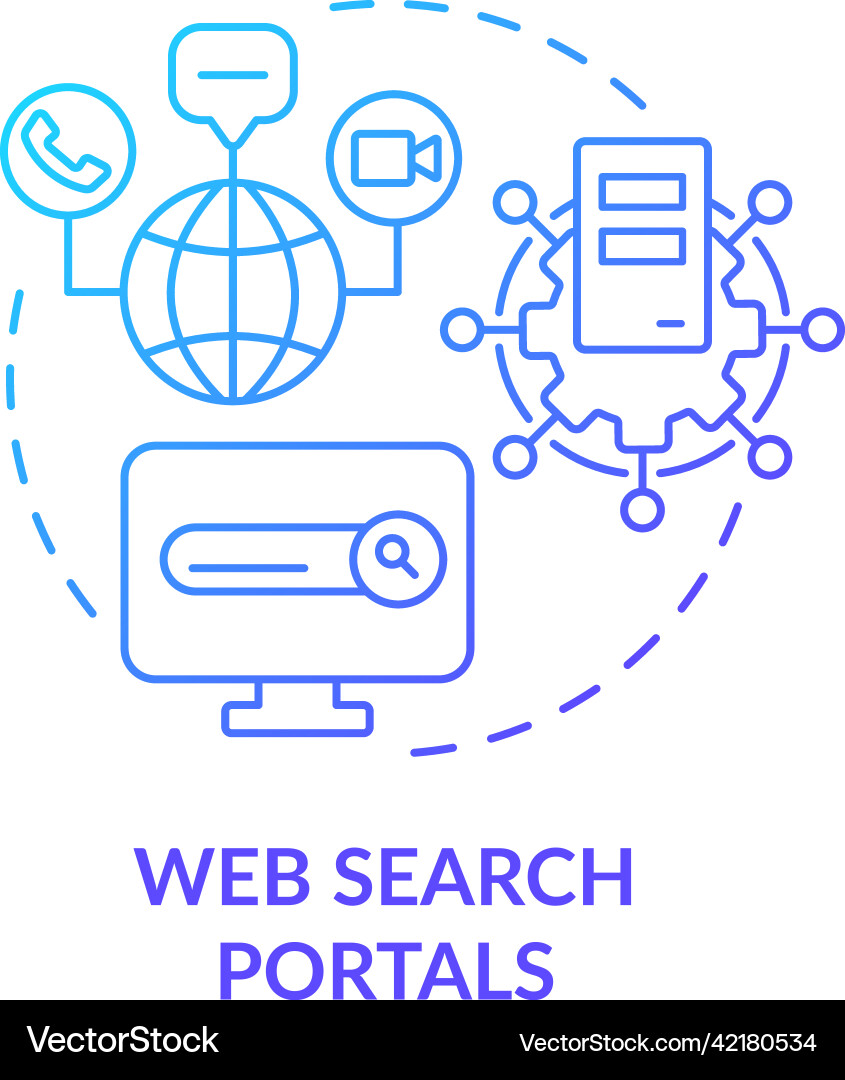 Web search portals blue gradient concept icon Web search portals blue gradient concept icon vector image