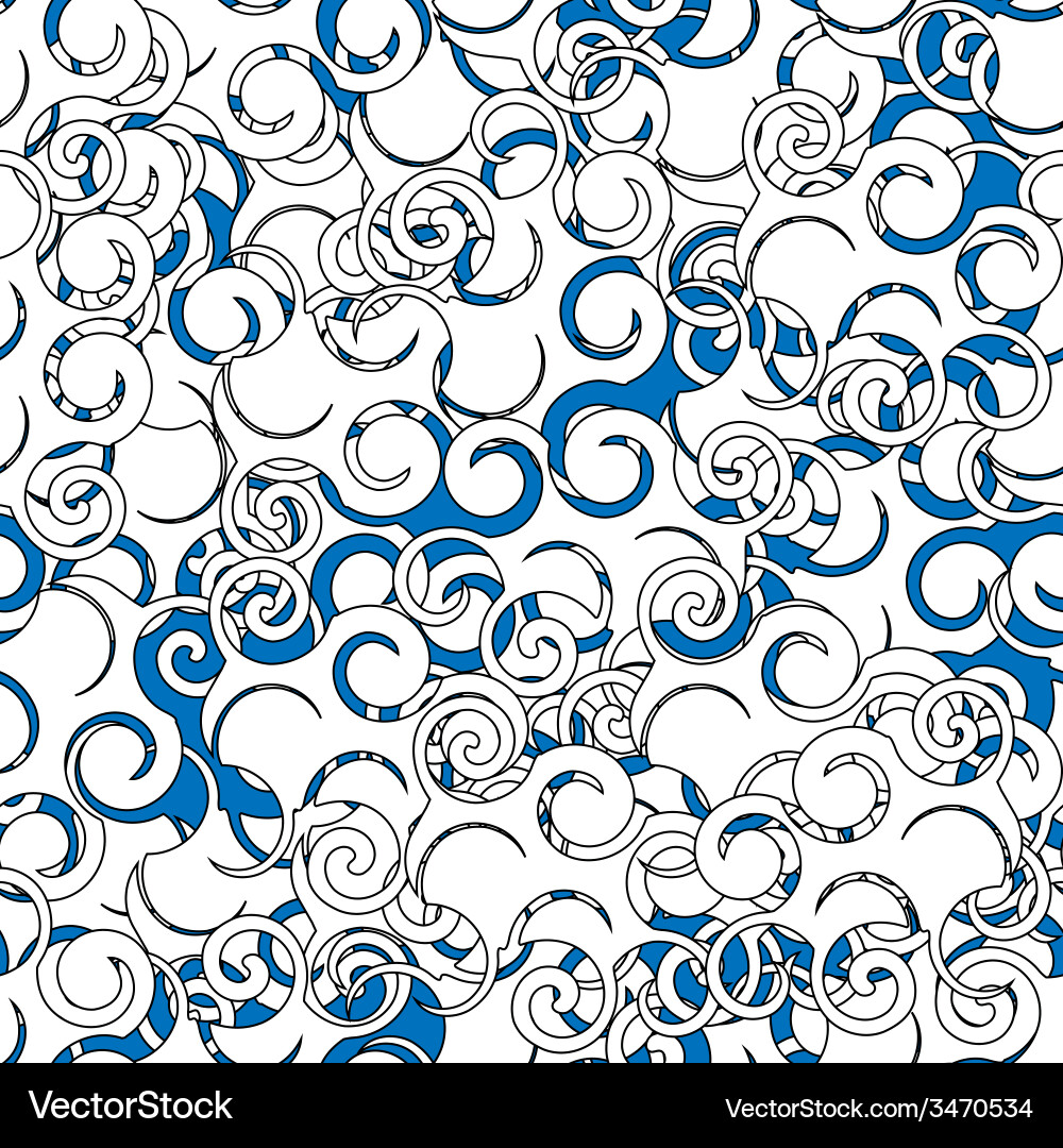White abstract seamless pattern with swirls vector image