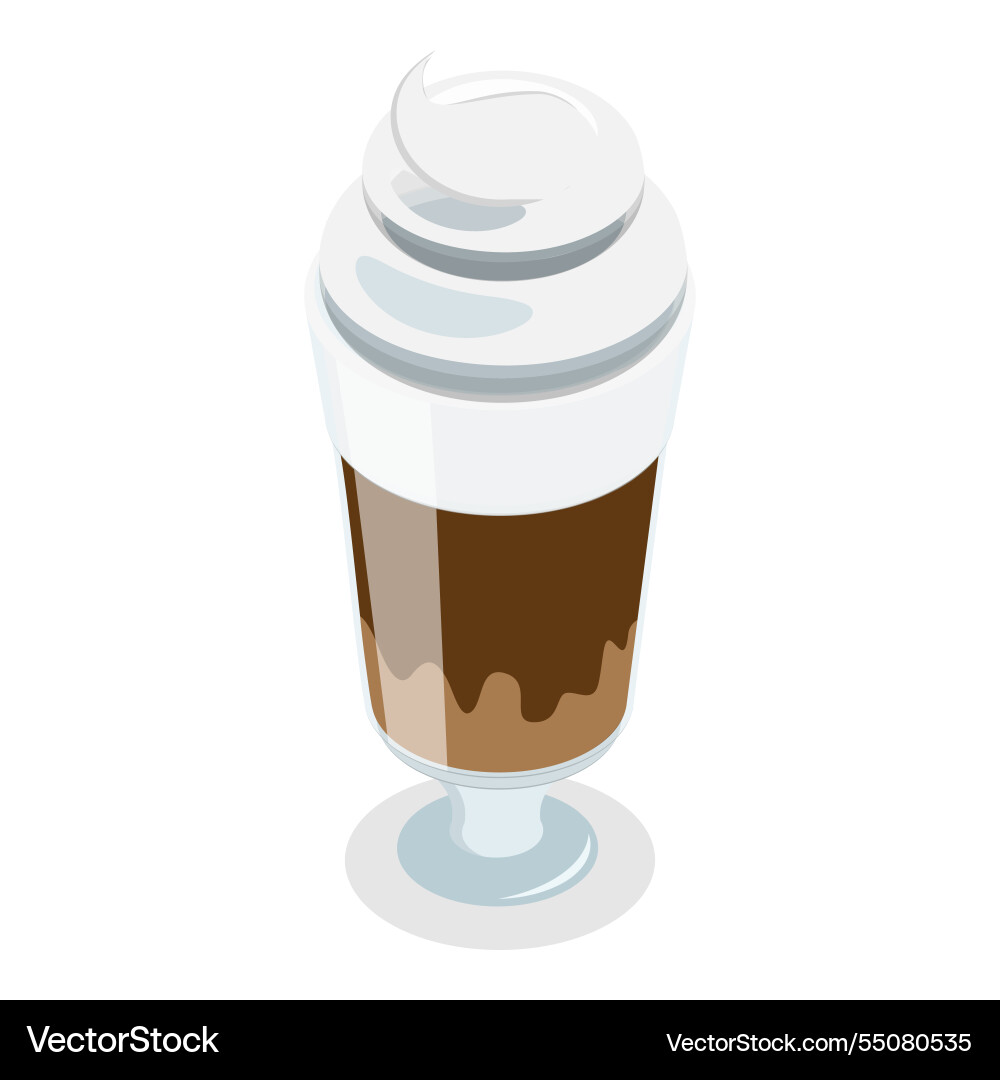 3d isometrischer flacher Satz von Kaffeegetränken 3d isometrischer flacher Satz von Kaffeegetränken Vektorbild