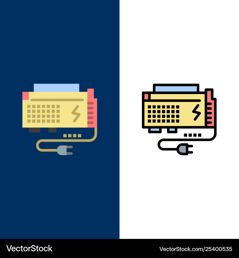 Apc battery computer power source icons flat Apc battery computer power source icons flat vector image